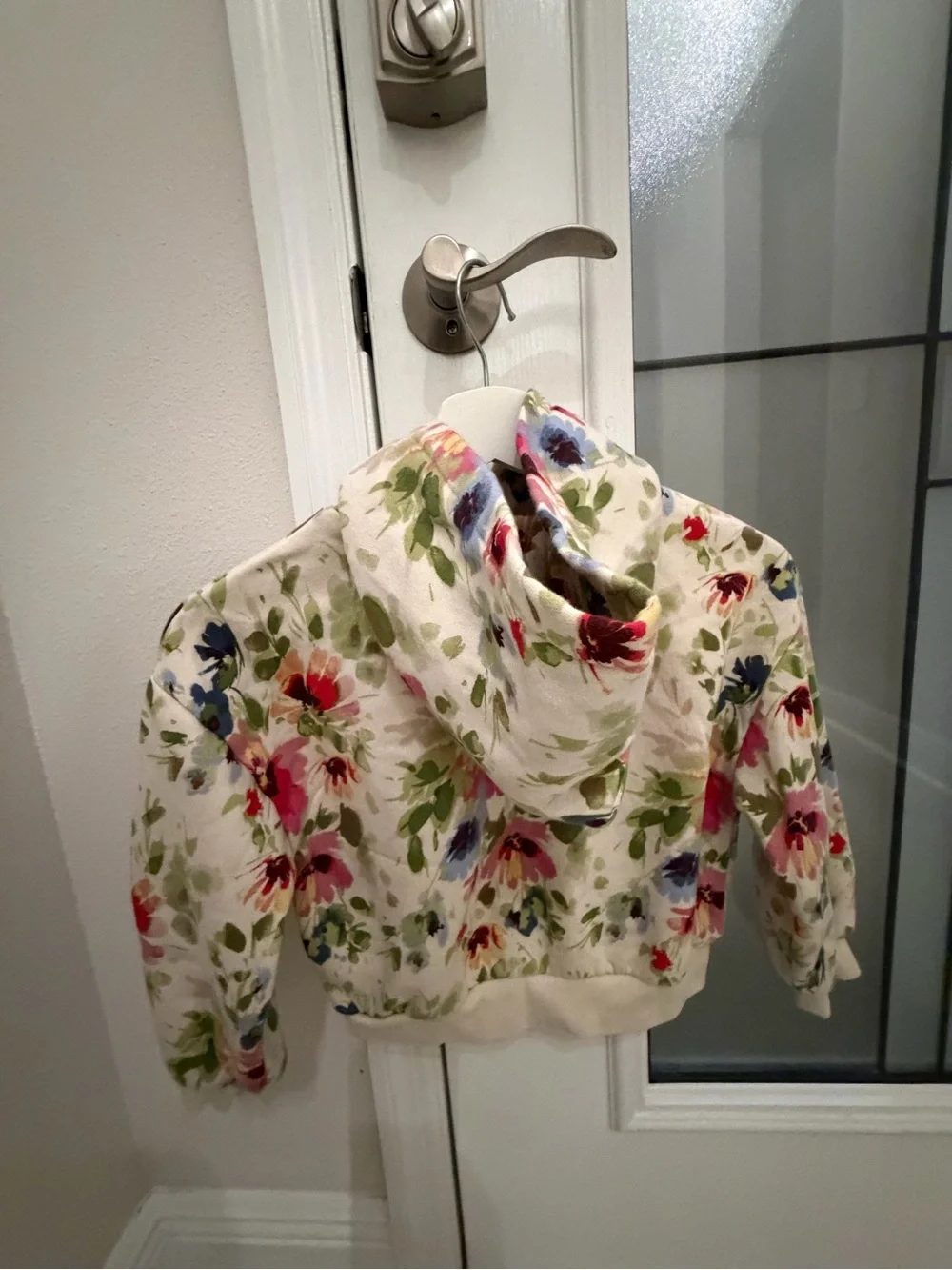 Gap Kids Floral Hoodie Sweatshirt - Cream Multi